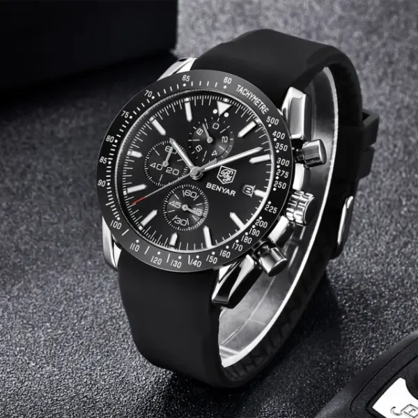 Reloj Benyar Black Silver